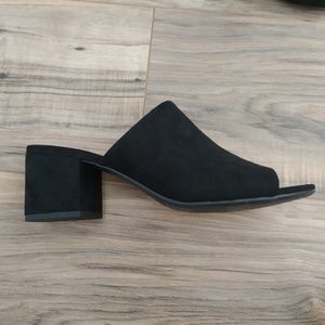 Christian Siriano black suede heeled mules. Size 8